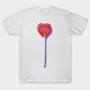 Holding Out For A Hero - heart lollipop painting (no background) T-Shirt